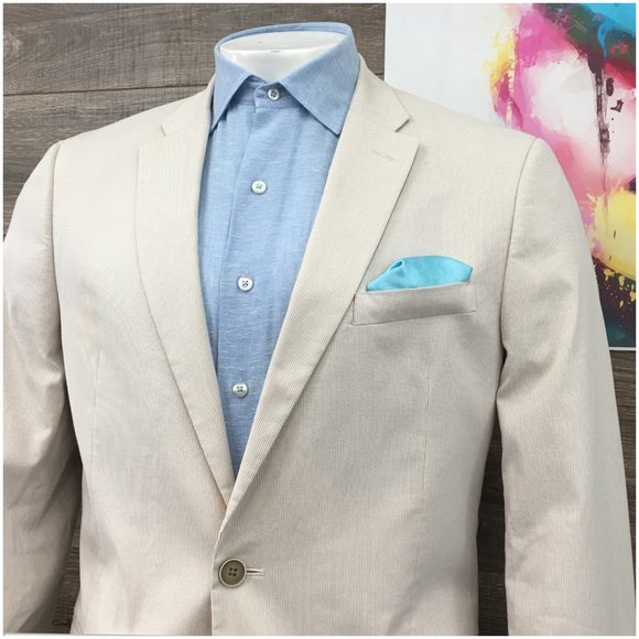 Tommy Hilfiger Mens Blazer Sport Coat Two Button Casual Jacket 42L‎ Cotton Suits - Picture 2 of 13